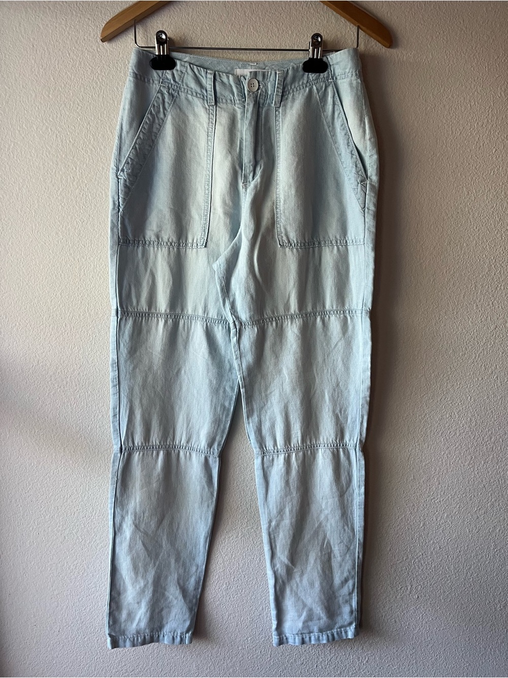 Bella Dahl Sutton Rolled Patch Pants Linen Blend Size 25